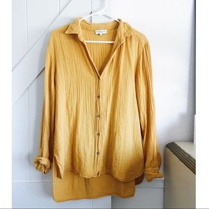 Michael Stars mustard button down blouse